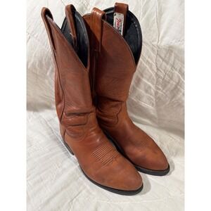 Tony Lama Mens 6.5 EE Cognac Leather Western Cowboy Boots style 4503 Made in USA